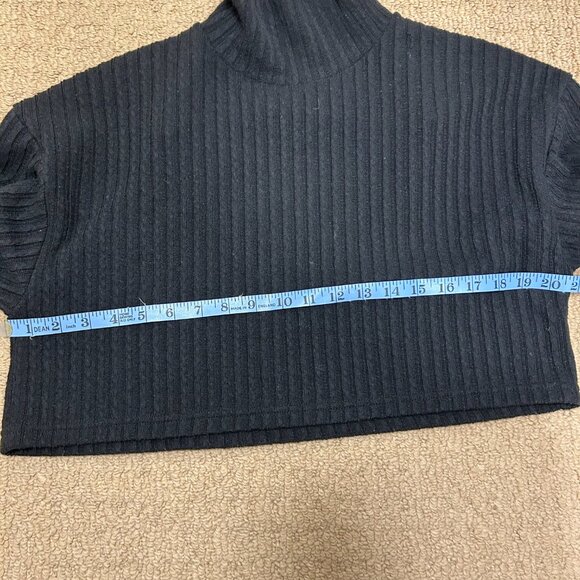 OAK + FORT Cropped Turtleneck Sweater Black - Picture 9 of 9